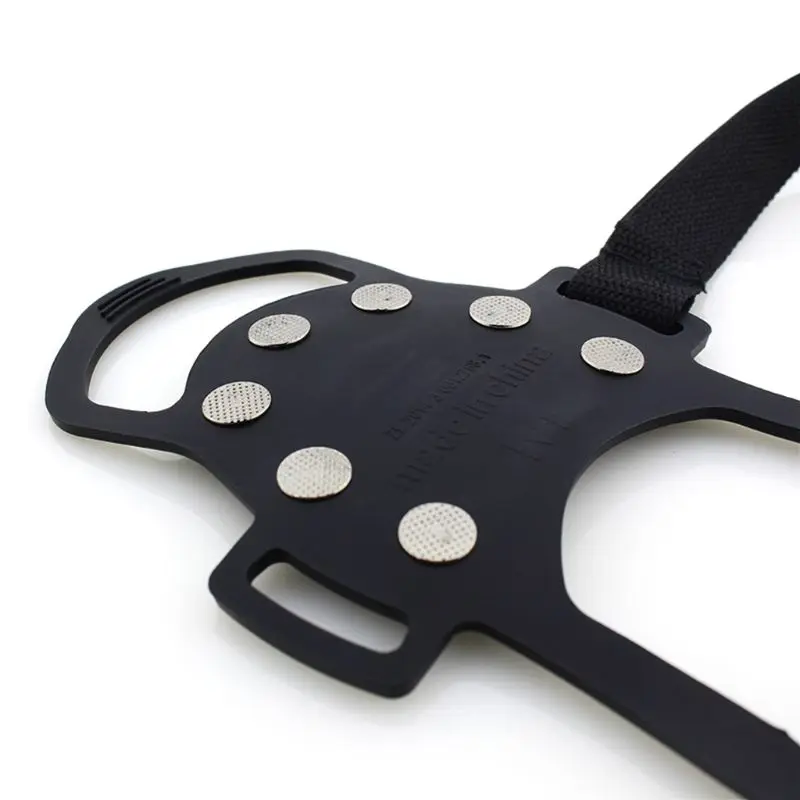 

1 Pair Anti Slip Ice Snow Silicone Grips 10Pcs Steel Nail Winter Camping Hiking Walking Climbing Cleat Gripper Shoes Spike E65D