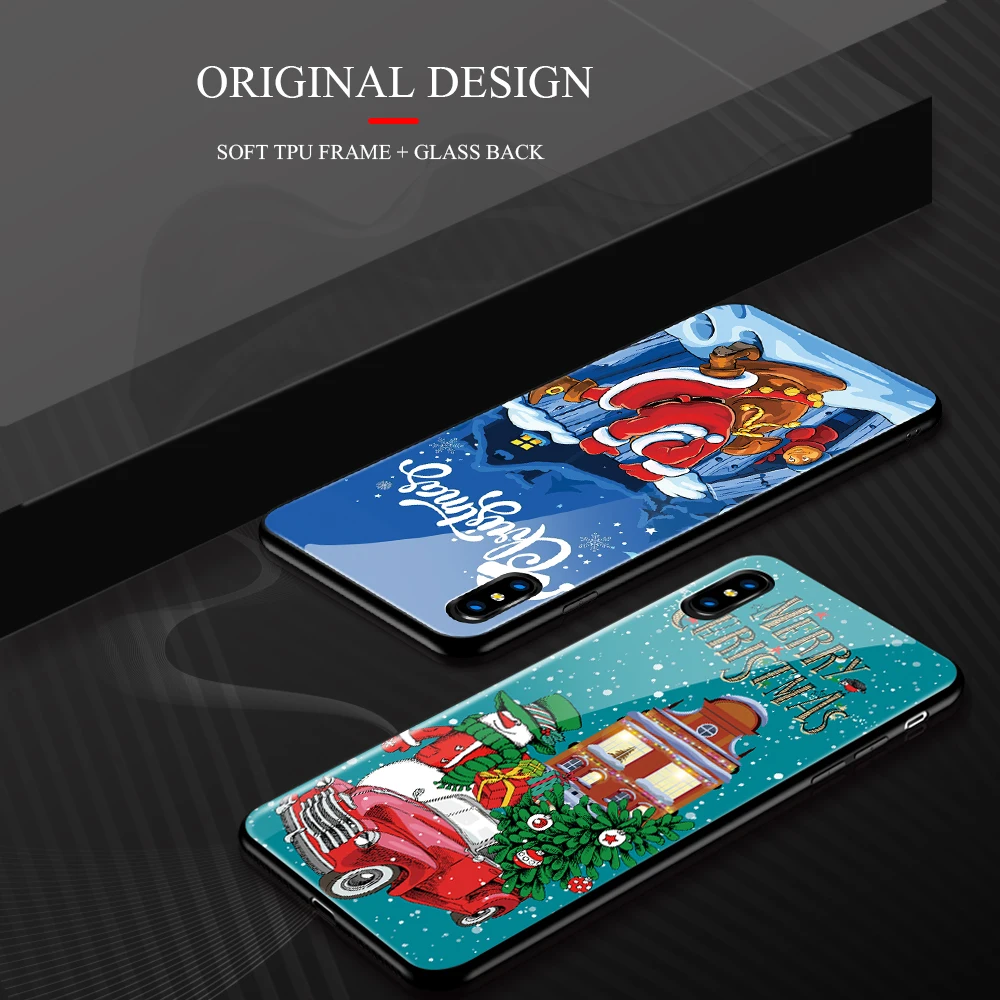 Для samsung s10 чехол с Рождеством стеклянный чехол для samsung Galaxy Note 8 9 10 plus S8 S9 Plus S10 plus S10 Lite DIY стеклянный чехол