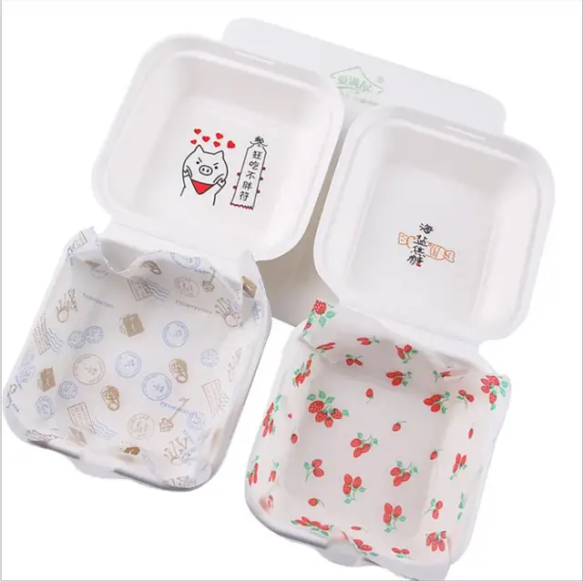 50 Buah/Lot Kertas Lilin Tahan Panas Bento 7x7in Makanan Sekali Pakai  Pembungkus Hamburger Sandwich Kertas Kemasan Kue - AliExpress