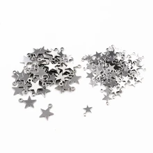 30 шт./лот, 17x14 мм/10x8 мм/6x8 мм, Очаровательные Подвески из нержавеющей стали 316, пятиконечная звезда, милые Подвески для ожерелья, подвески, сделай сам, изготовление ювелирных изделий