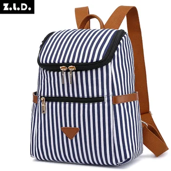 

Yesetn Bag 073020 women's new stripe canvas leisure backpack female fashion summer travel shoulder bag