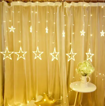 

3.5M Five-Pointed Star led Curtain Fairy String Light Fairy Light 100 led Christmas Light for Wedding Home Garden 110V