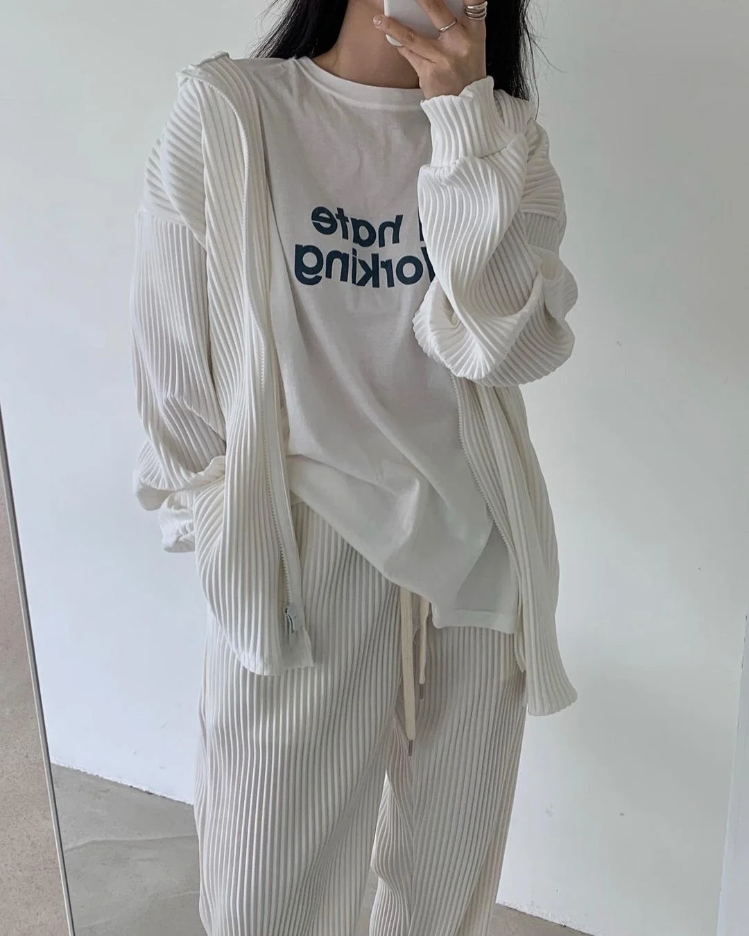 Женский Осенний новый персонализированный костюм в полоску однотонный Модный