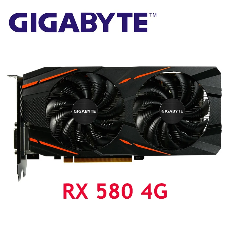 Игровая Видеокарта GIGABYTE RX580 4 Гб видеокарта Radeon GPU RX580 Gaming 4G видеокарта для AMD карта HDMI PCI-E не Майнинг используется