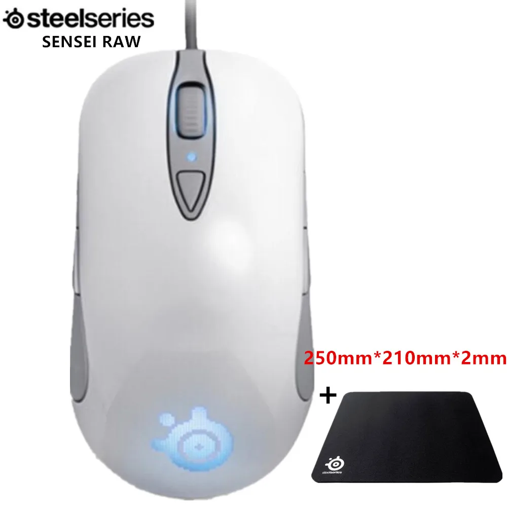 Игровая мышь Steelseries сэнсэй сырой Frostblue лазерная Engine + мини SteelSeries QcK 250*210*2 мм|Мыши| |