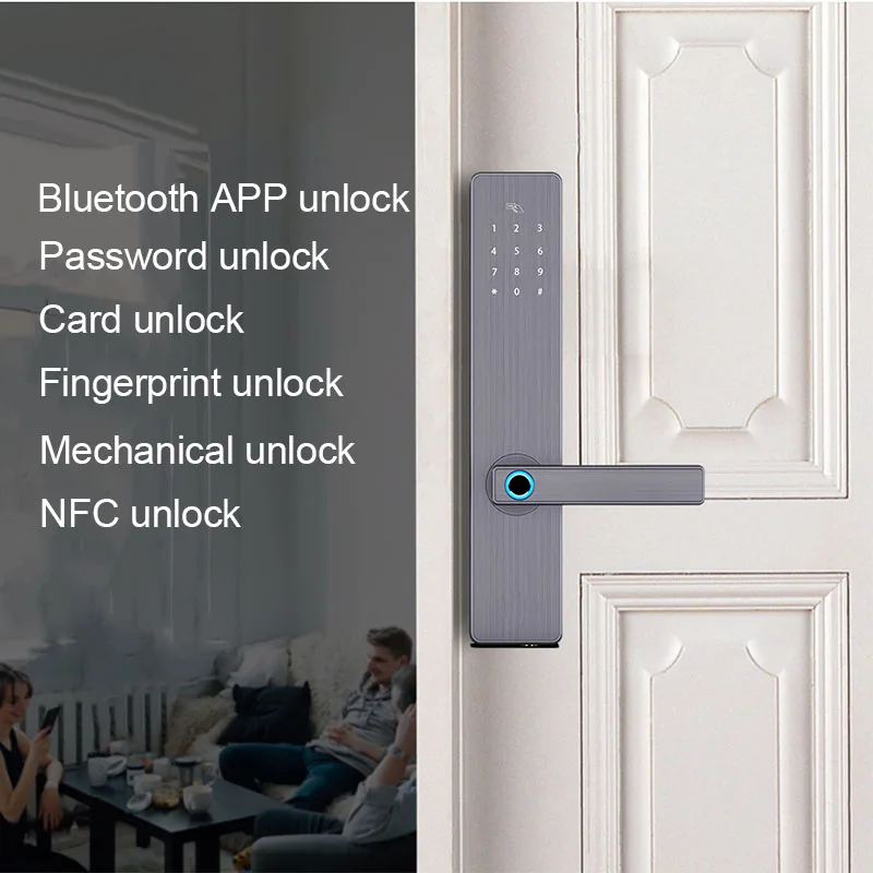 Безопасность Интеллектуальная замок с Биометрическим распознаванием с WiFi паролем RFID Bluetooth приложение дистанционного разблокировки RFID/ключ сенсорного экрана блокировки