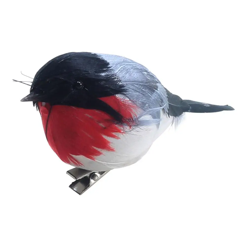 Simulation Robin Bird Cute Artificial Clip-on Bird Mini Landscape Ornament Animal Model 10pcs For Christmas Tree Decor Crafts