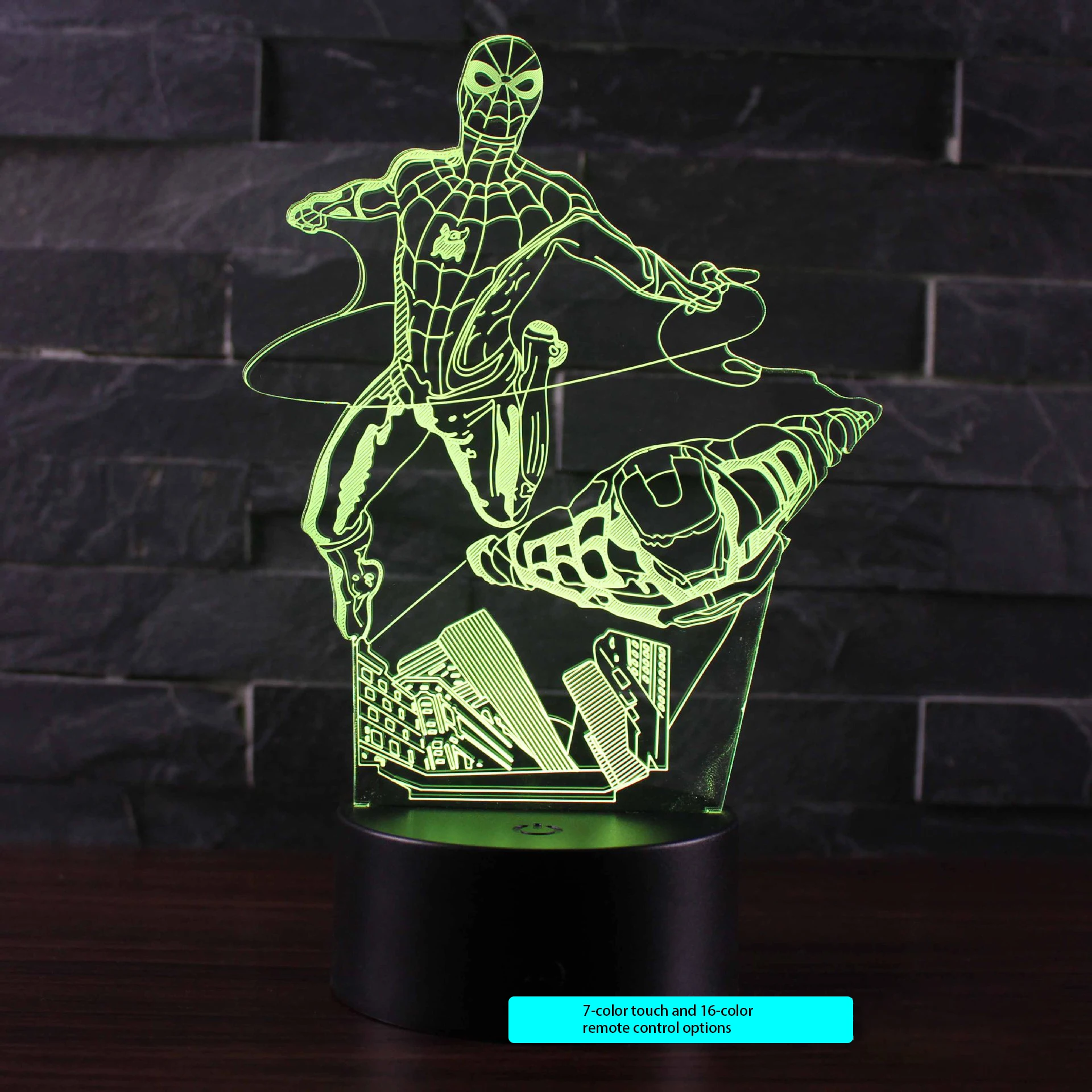 DISNEY Spider-Man 3D Desk Lamp USB Stereo LED Night Light Illusion Light Surprise Birthday Gift LED Light Use USB and Battery night stand lamps