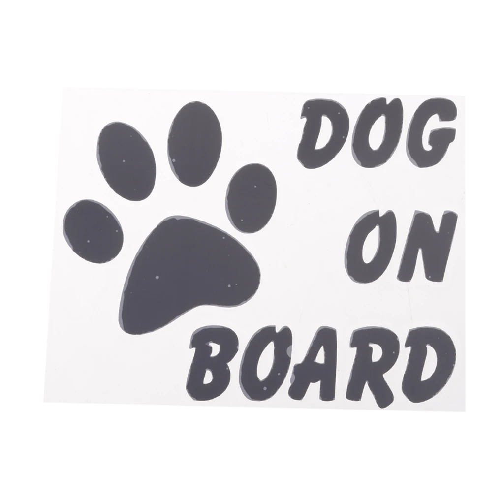 DOG ON BOARD Footprint Reflective Car Window Sticker Decal Decoration