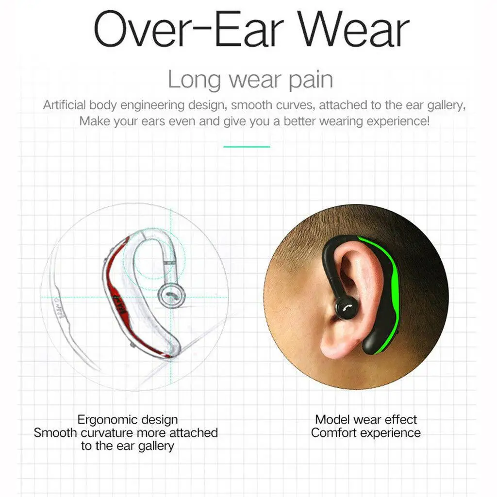 Wireless Bluetooth Sport Headset Driving Earphone Noise Cancelling for Android iPhone Samsung Galaxy Xiaomi Huawei P40 P30