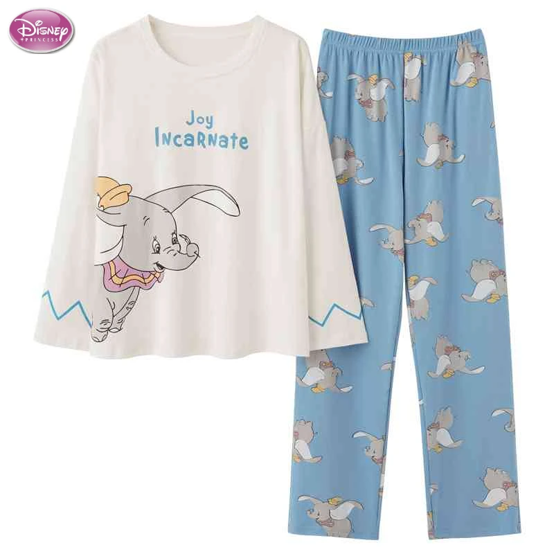 Disney-Conjunto de Pijama largo con de Dumbo para mujer, ropa de dormir con camiseta de manga larga y pantalones, ropa de otoño _ - AliExpress Mobile