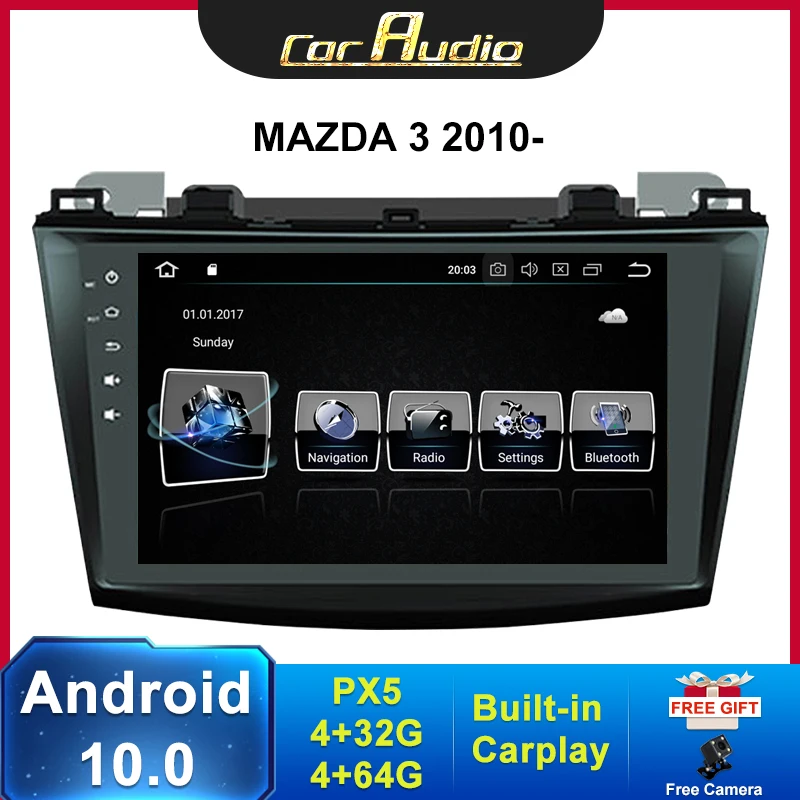 Автомобильный радиоприемник 4 Гб + 64 ГБ Android 10 0 для Mazda 3 2004 2013 maxx axel Wifi