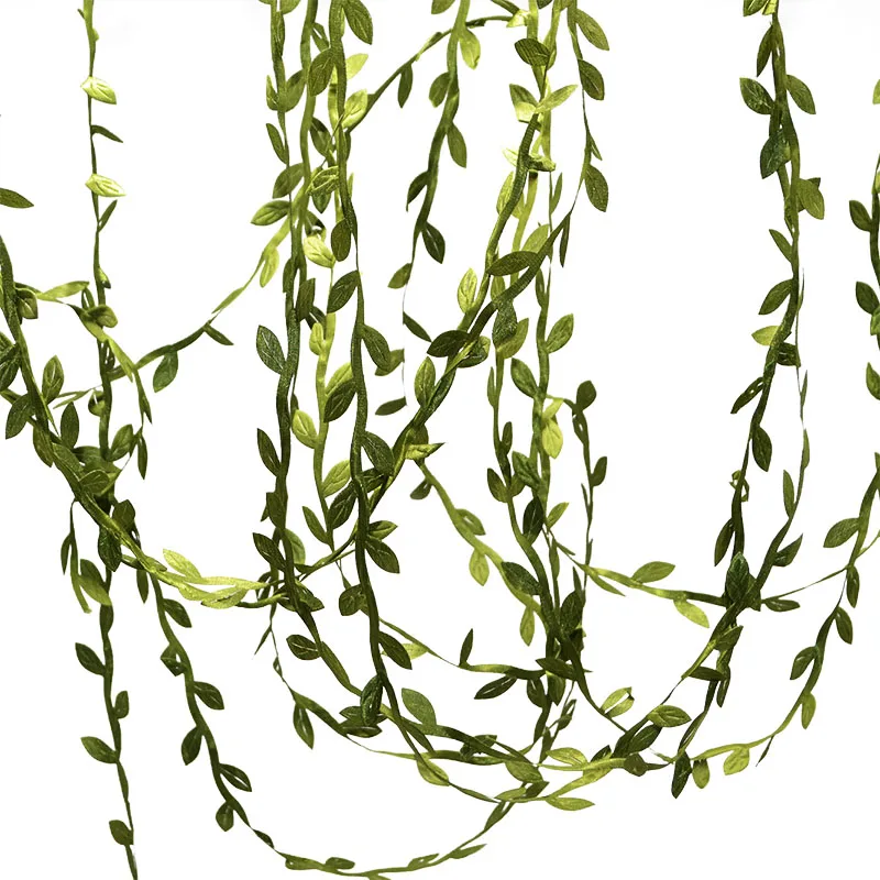 Vibrant Silk Leaf-Shaped Artificial Green Leaves for DIY Crafts and Decoration - 10 Yards