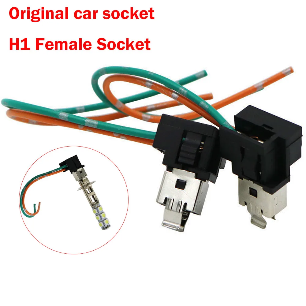 

10pcs Original H1 car LED Female Adapter Wiring Harness Sockets Wire Connector For Headlights Fog Lights