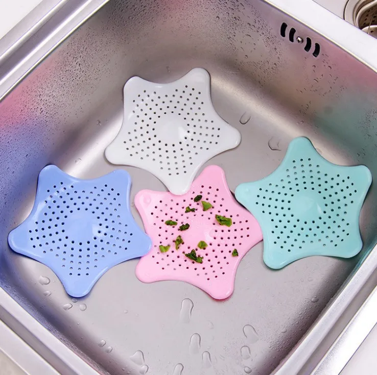 

Starfish Shower Drain Hair Catcher Bathtub Stopper Cover Sink Drain Strainer with Strong Suction Cups Filter net Kitchen Product