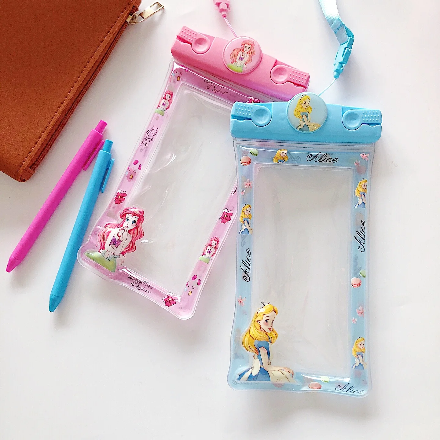 Swimming Bags Waterproof Fingerprint Unlock Cartoon Floating Air Phone Bag Outdoor Diving Beach Water for 6.5inch iphone |