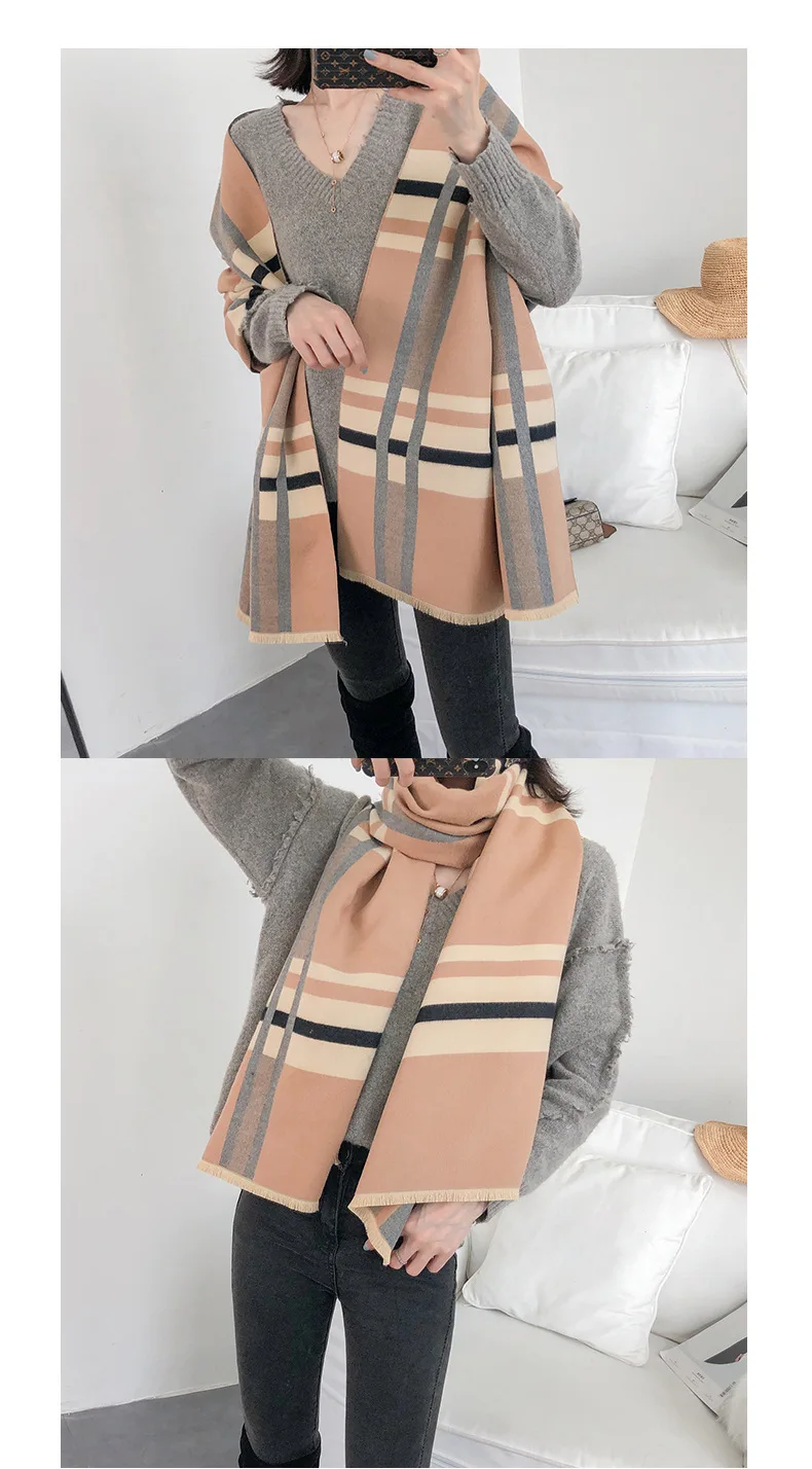 Chinese quality silk New style autumn and winter fashion lady Two-sided cashmere scarf Ladies Wool Multicolor print beach shawl