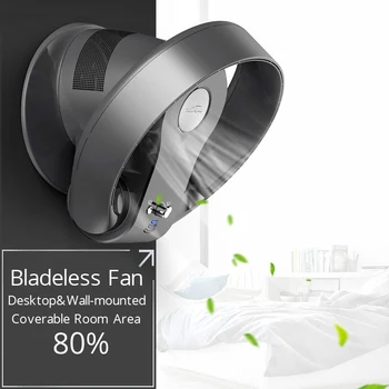

Electric Fan Bladeless Fan Wall-mounted Household Remote Control Automatic Head Shaking No Leaf Cycle Table Ventilation Fan 220V