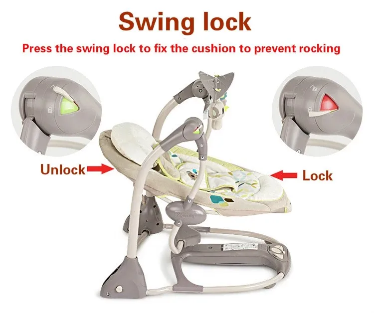 Подарок для новорожденных, многофункциональное музыкальное Электрическое Кресло-Качалка для младенцев, комфортное детское кресло-качалка, складное кресло-качалка для детей 0-3 лет