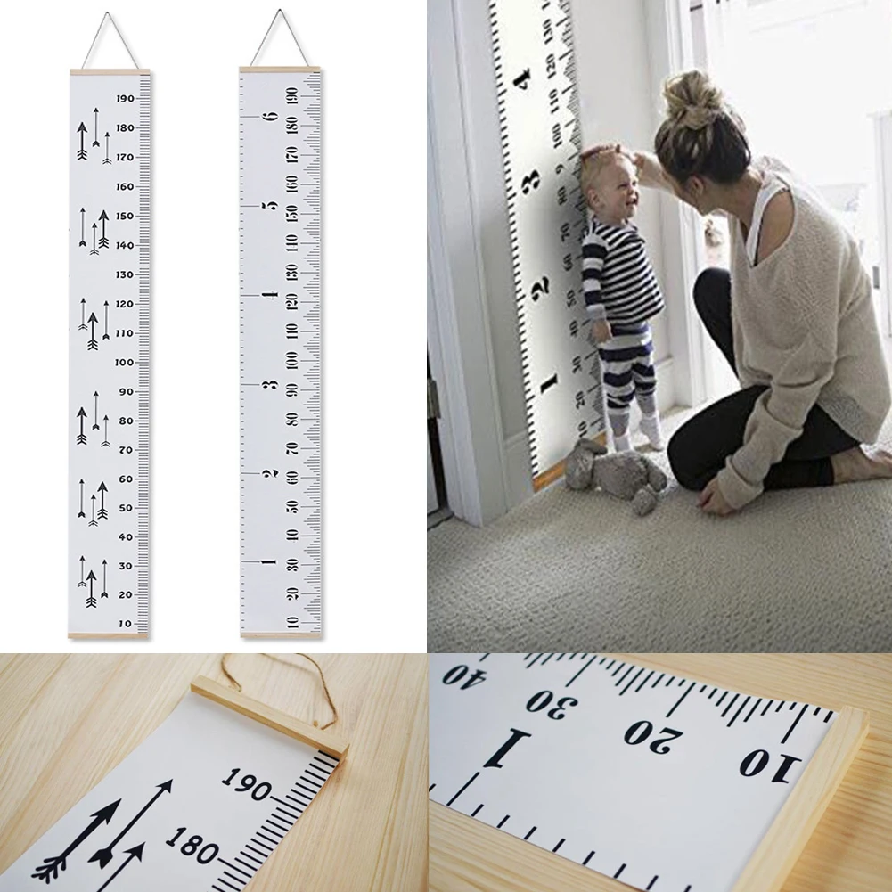 Growth Chart for Children Wood Wall Hanging Kid Height Measuring Ruler Room Home Decoration B