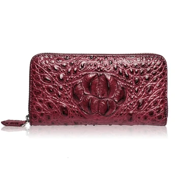 

crocodile leather fashionable wallet with zipper for long women card wallets pocket bag European style designer portemonnee sale