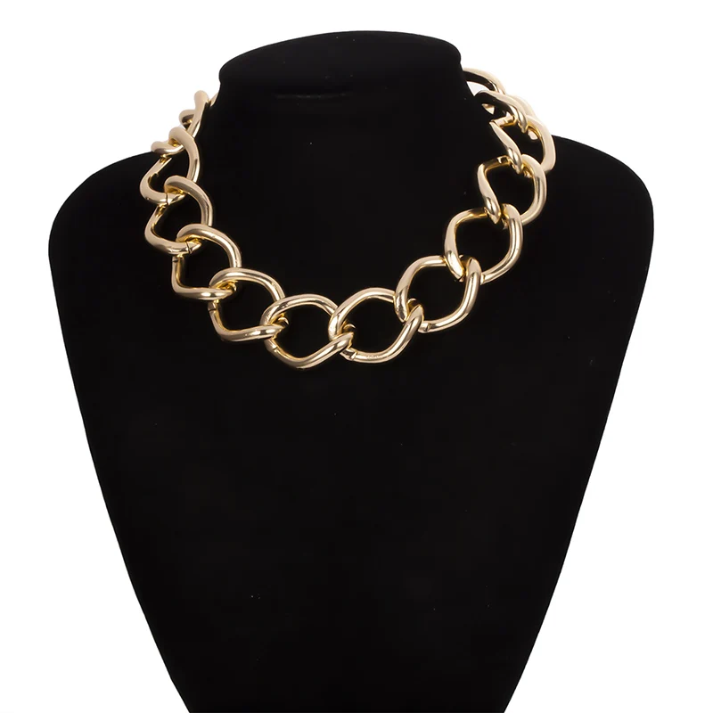 SHIXIN хип-хоп короткое колье, массивное ожерелье для женщин, Панк золото/серебро, массивное ожерелье, цепочка, воротник, колье, Femme,, ювелирное изделие - Окраска металла: Gold Color