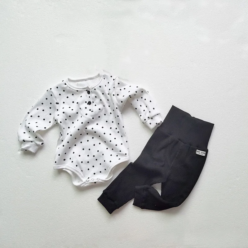Knitted Baby Clothes Set Cotton For Girls Boys Clothing Romper+Pant 2Pcs Boy Romper Newborn Autumn Winter 2020 | Детская одежда и