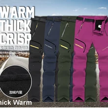 Новые женские и мужские толстые теплые флисовые штаны для рыбалки, кемпинга, походов, лыжного спорта, водонепроницаемые ветрозащитные брюки