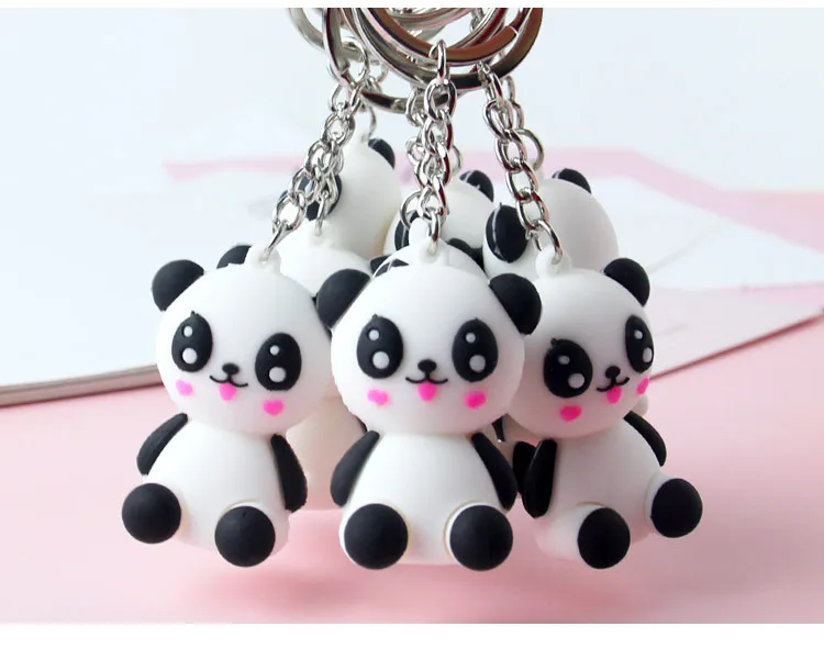 Adorkable Cute Panda Baby Keychain Girl'S Backpack Decorative Pendant Couples Car Key Chain Holiday Gift