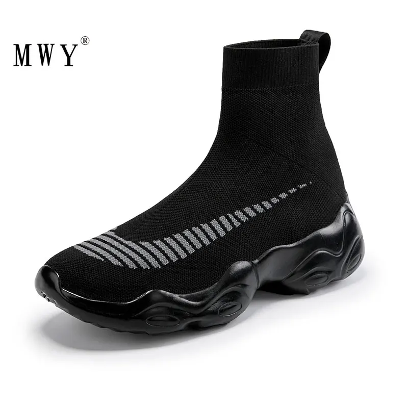 

MWY Women Shoes Knitting Sock Sneakers Slip On Shoes For Women Loafers Flats Men Casual Shoes Plus Size Zapatillas Mujer