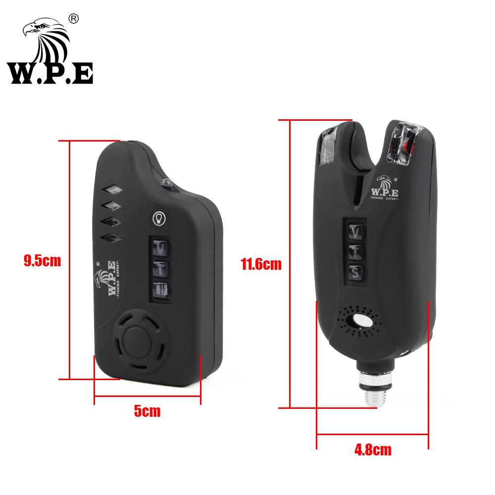 W.P.E Carp Fishing Bite Alarm Set Alert Luminous LED Fishing Indicator Electronic European Carp Fishing Tackle Accessories 4+1