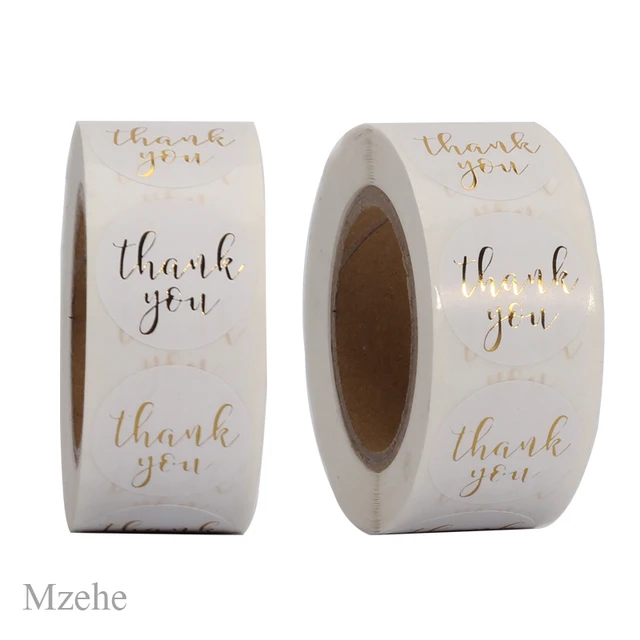 50-500pcs 1inch kraft paper Handmade Stickers Gift Sealing Sticker Festival Birthday Party Decorations Labels Thank you Stickers F
