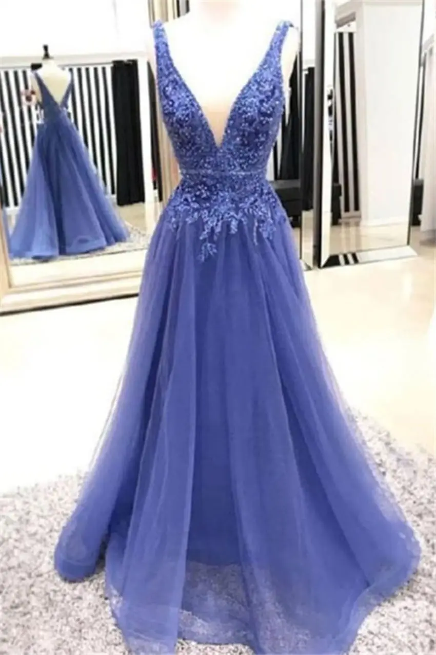 ТРАПЕЦИЕВИДНОЕ Выпускное Платье vestidos de fiesta de вечернее платье элегантные кружева аппликации с открытой спиной Длина пола Автомобильная камера для приборной панели платье