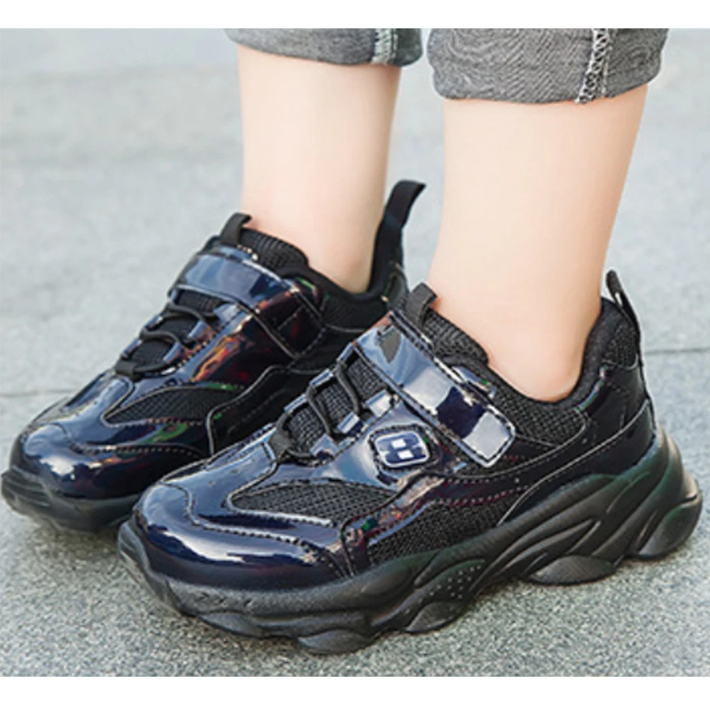 Daclay/детская обувь для девочек; модный дизайн; дышащая обувь из искусственной кожи; однотонная сетчатая обувь; сезон осень-зима; одежда для детей