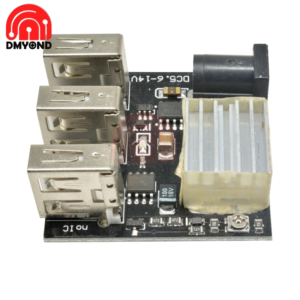 DC 9V/12V To 5V 8A понижающее зарядное устройство для Arduino 3 USB Mini зарядный модуль