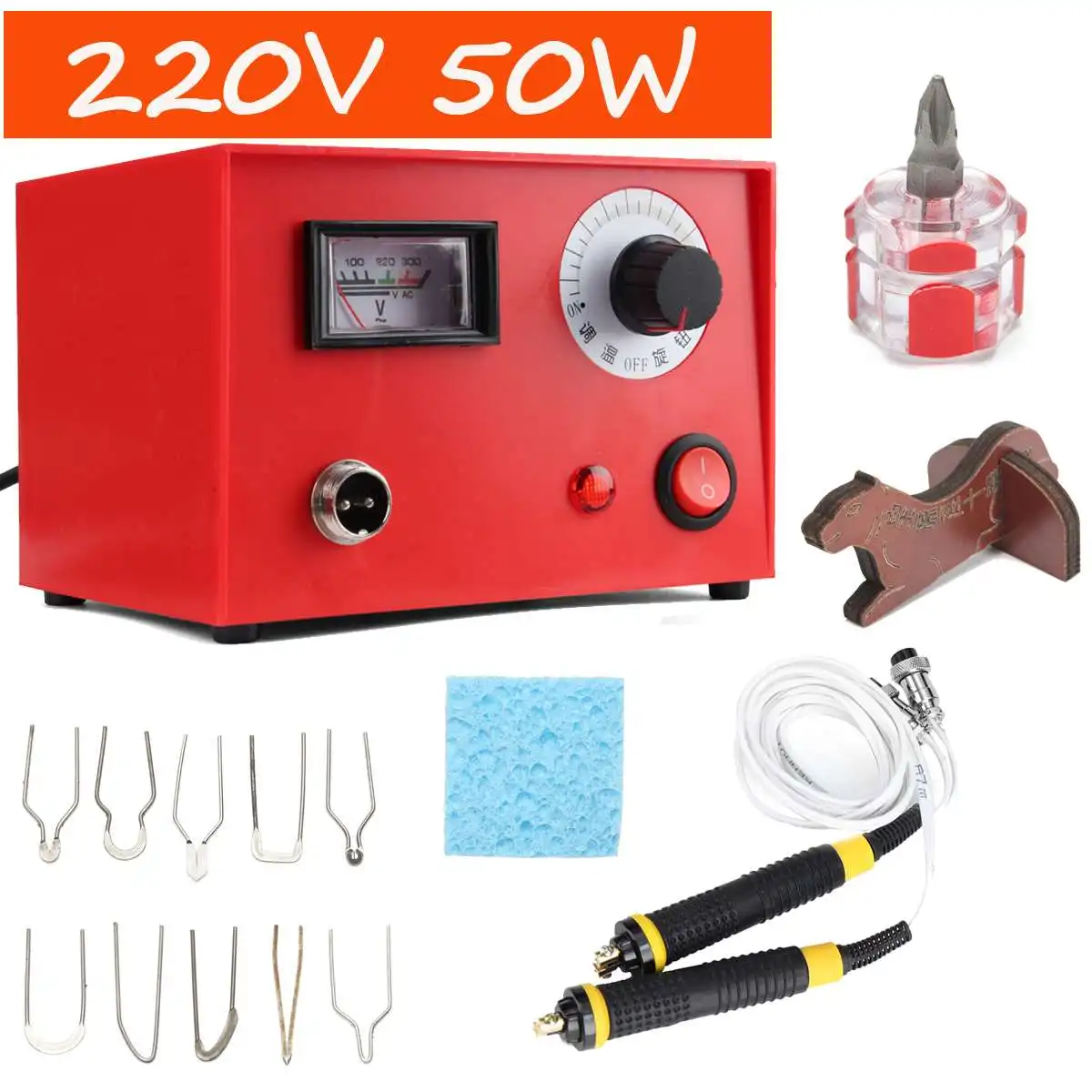 

US Plug AC 220V 50W Digital Multifunction Pyrography Machine Gourd Wood Crafts with 2pcs Pyrography Pen Craft Tool Kit Sets