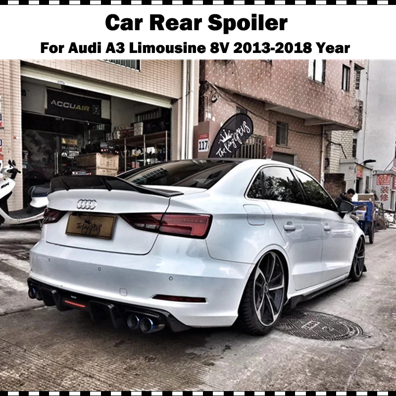 Стиль Renntech спойлер заднего багажника из углеродного волокна для Audi A3 limousine 2014 2015