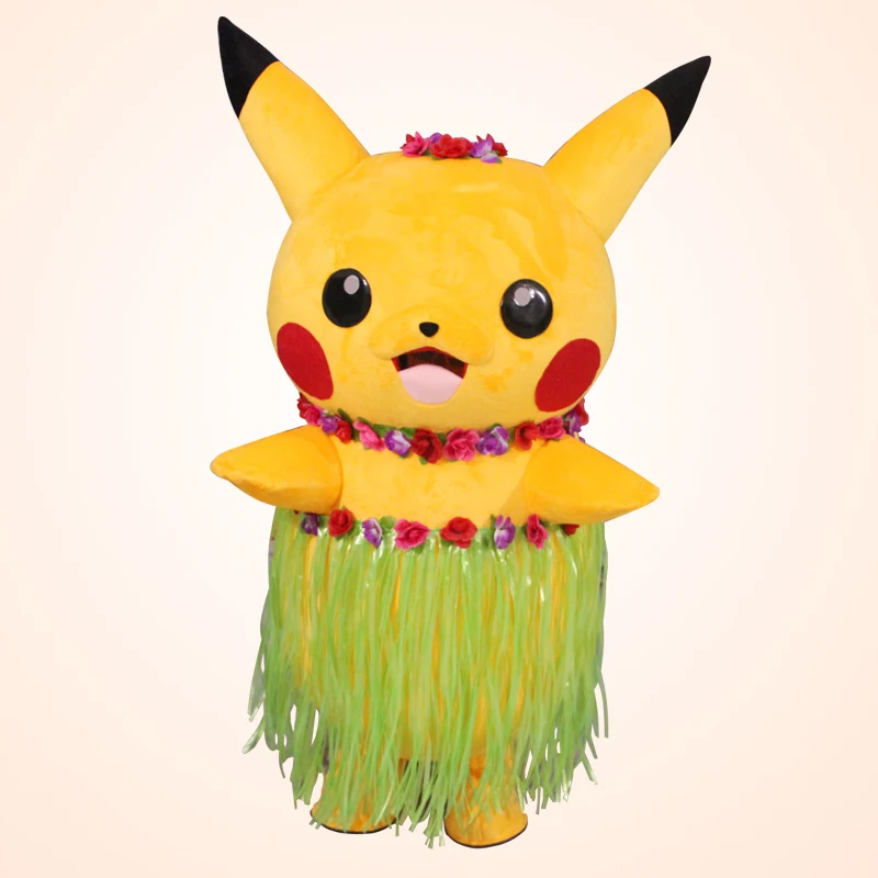 as show1 Талисман Pikachu костюм персонажа из мультфильма Пикачу с черной шапочкой маскарадные костюмы маскарадный карнавальный костюм - Цвет: as show1