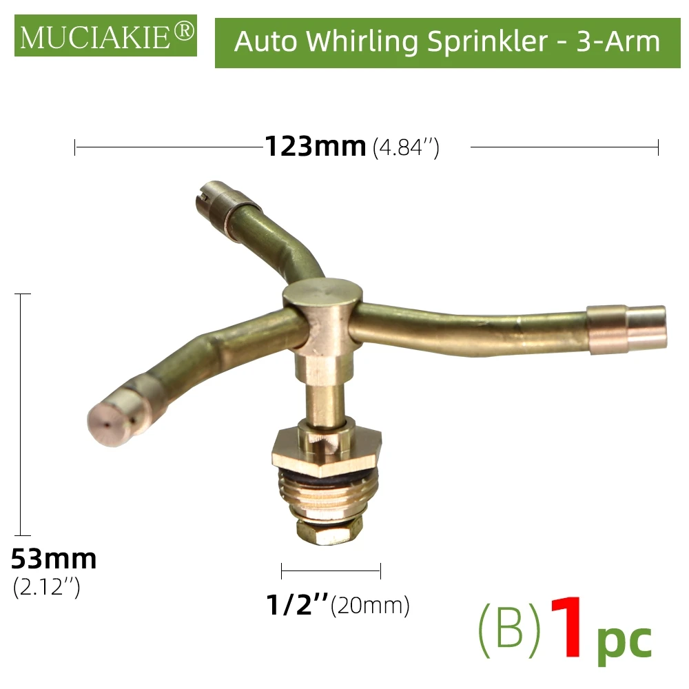 Brass Sprayer Whirling Sprinkler 360° Full Circle Pattern 1PC 2/3/4 Arm Fog Nozzle Wide Scope Of Coverage Landscaping Garden 