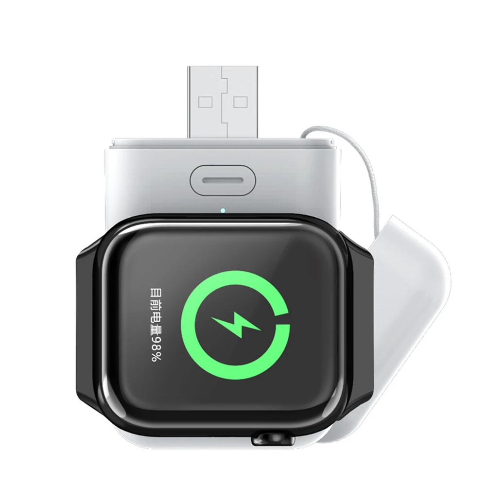 Портативный Беспроводное зарядное устройство с USB для наручных часов Apple Watch для наручных часов IWatch, 4/3/2/1 Зарядное устройство кабель с светодиодный Дисплей зарядки Смарт-часы аксессуары