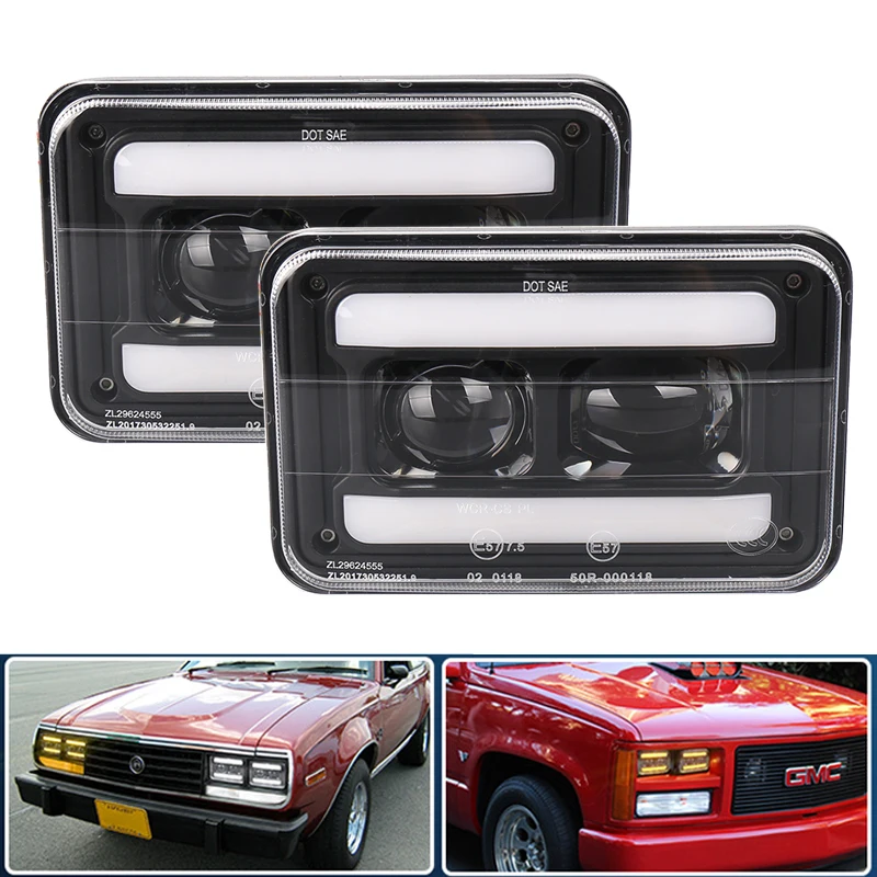 2 Pezzi 4X6 Fari A Led 5 "Accessori Auto Fari Fendinebbia Hi-Lo Fari Per Chevrolet Camaro Per Kenworth Per Ford Mustang