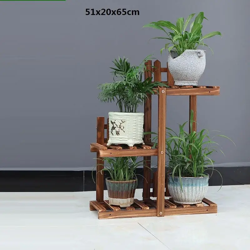 Version H Madera Saksi Standi Estante Para Plantas для плантенрекен горшок Stojaki Na Kwiaty открытый стенд балкон Цветочная полка для растений - Цвет: Version H