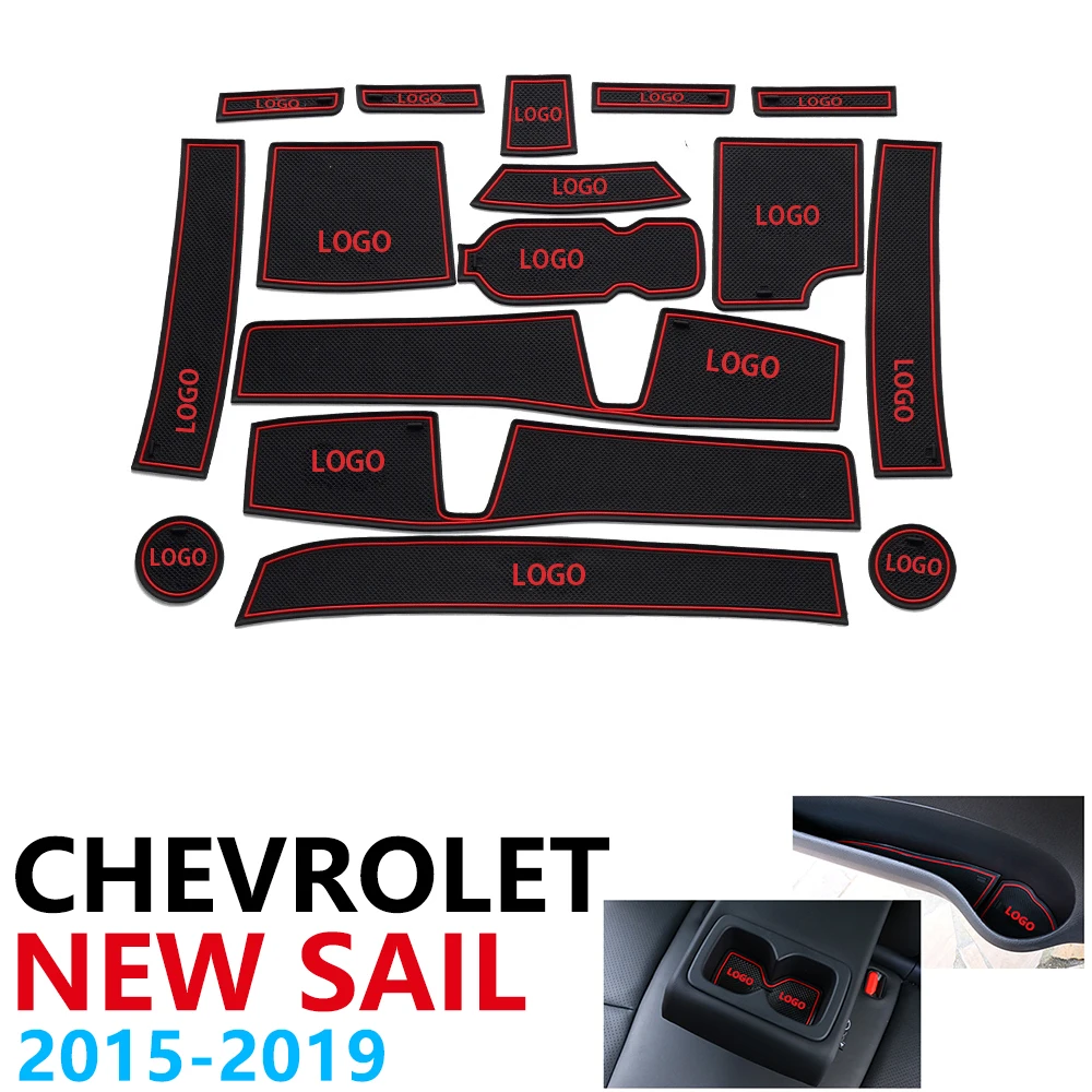 

Anti-Slip Rubber Cup Cushion Door Groove Mat for Chevrolet Sail New Nueva Sail 3 2015 ~ 2019 Car Accessories mat for phone 2018