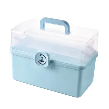 

Home Large Capacity Medicine Pharmacy Box 3 Level Multifunctional Storage Case with Carry Handle Portable First Aid Case