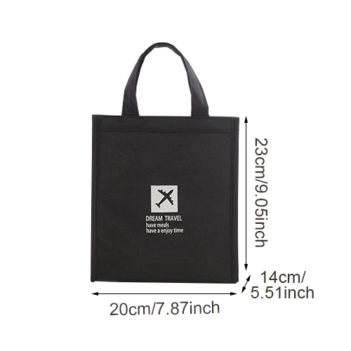 Black S Lunch Bag Litthing сумка для обеда портативный Тепловой Пищевой свежий Bento мешок офис напиток для пикника холодной изоляции Органайзер Tote аксессуары питания - Цвет: Black S Lunch Bag