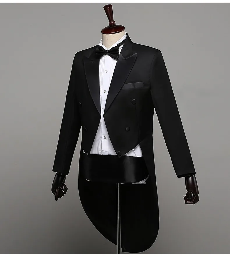 Tuxedo Dress XS-XL Men Classic Black Shiny Lapel Tail Coat Tuxedo Wedding Groom Stage Singer 2-Piece Suits Dress Coat Tails Tuxedo Dress XS-XL Men Classic Black Shiny Lapel Tail Coat Tuxedo Wedding Groom Stage Singer 2-Piece Suits Dress Coat Tails