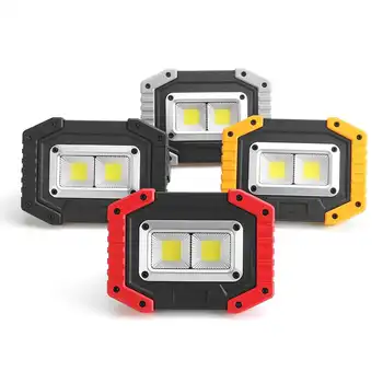 

30W 2 COB Work Light LED FloodLight USB Charging Waterproof Floodlight 18650 Rechargeable Battery ed Portable