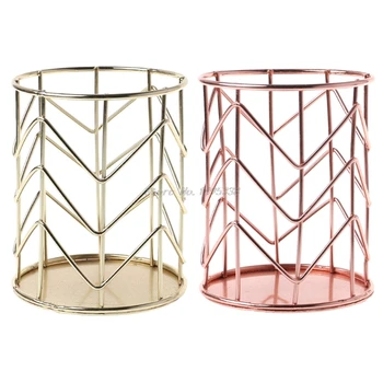 

Rose Gold Pen Pencil Pot Holder Container Organizer Home Desk Stationery Decor