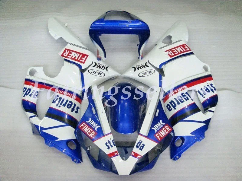 Топ литья под давлением ABS Полный обтекатели комплект подходит для Yamaha YZF-R1 YZF1000 R1 00 01 2000 2001 обтекатель комплект Желтый Черный - Цвет: White blue