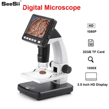 

SeeSii 1000X 4.3 inch HD 1080P Portable Desktop LCD Digital Microscope 8 LED Microscope Support 10 Languages Video Recording